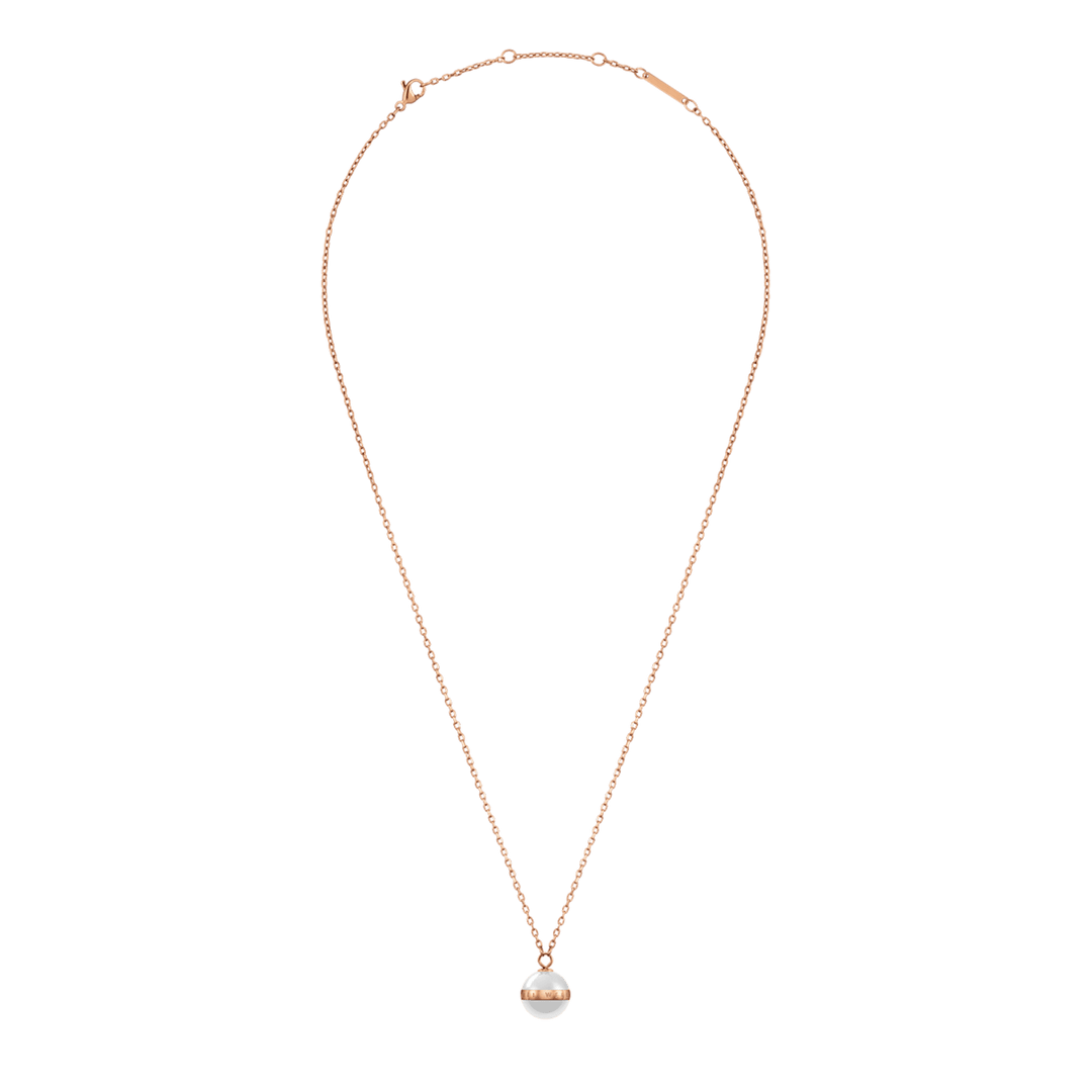 Aspiration Necklace Rose Gold Satin White