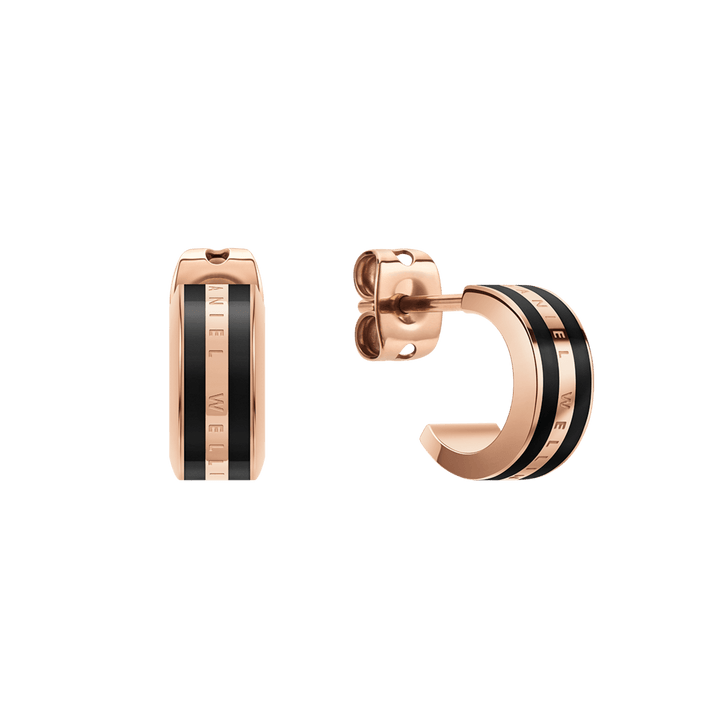Emalie Earrings Rose Gold Black