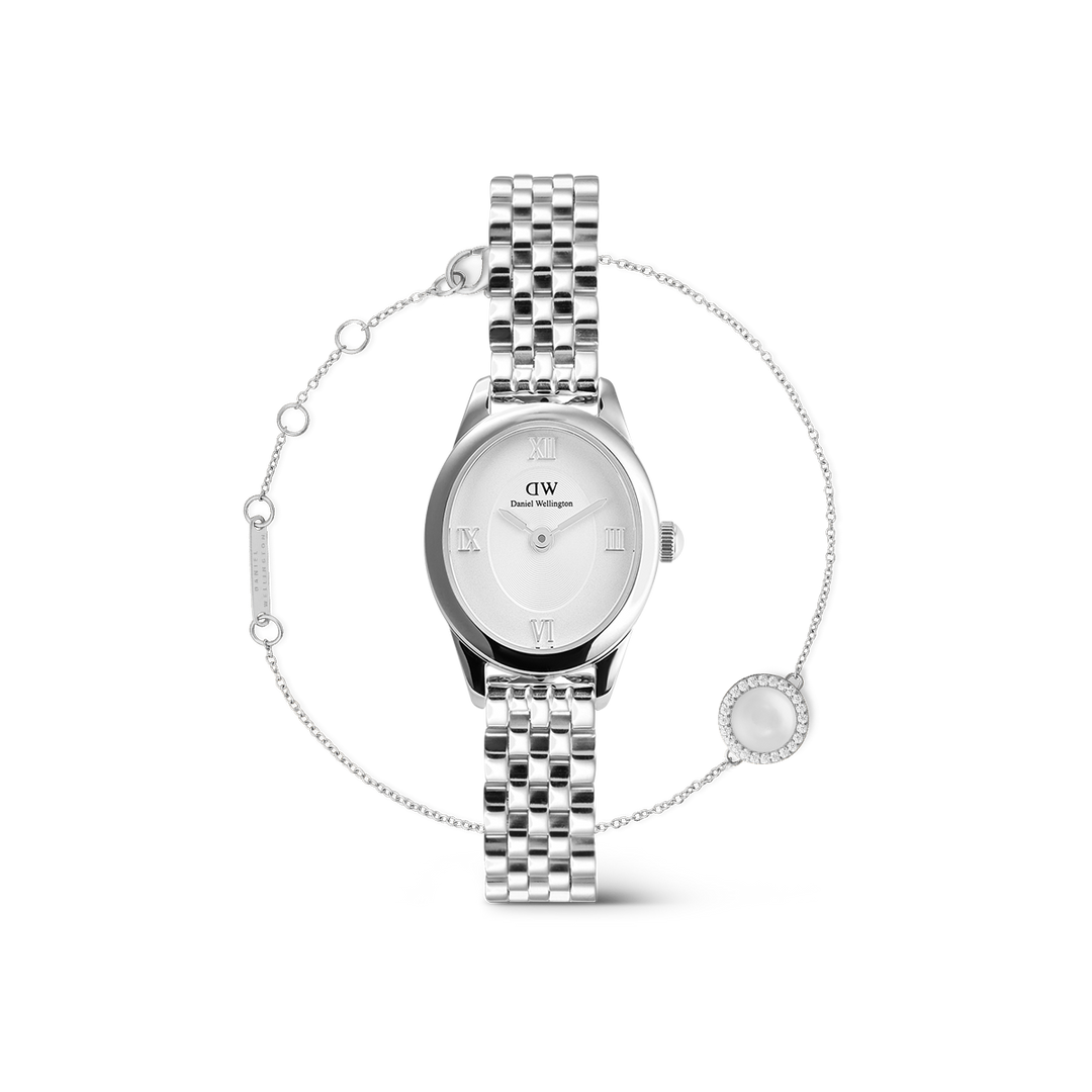 Ophelia Mini + Audrey Bracelet MOP Silver Set