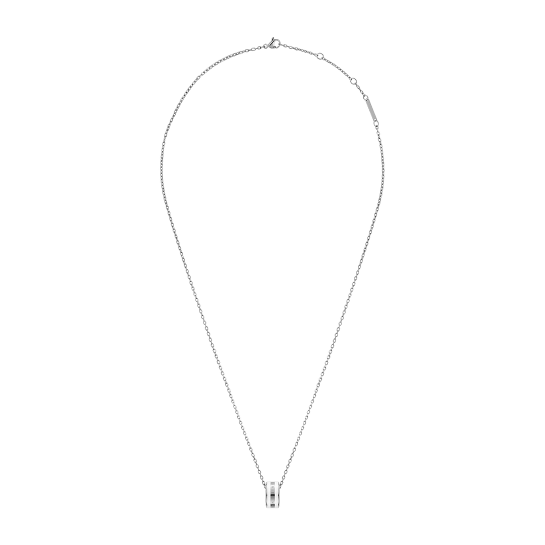 Emalie Necklace Silver Satin White