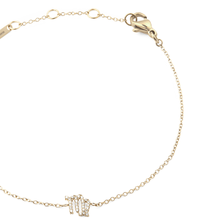 Crystal Zodiac Chain Bracelet Gold