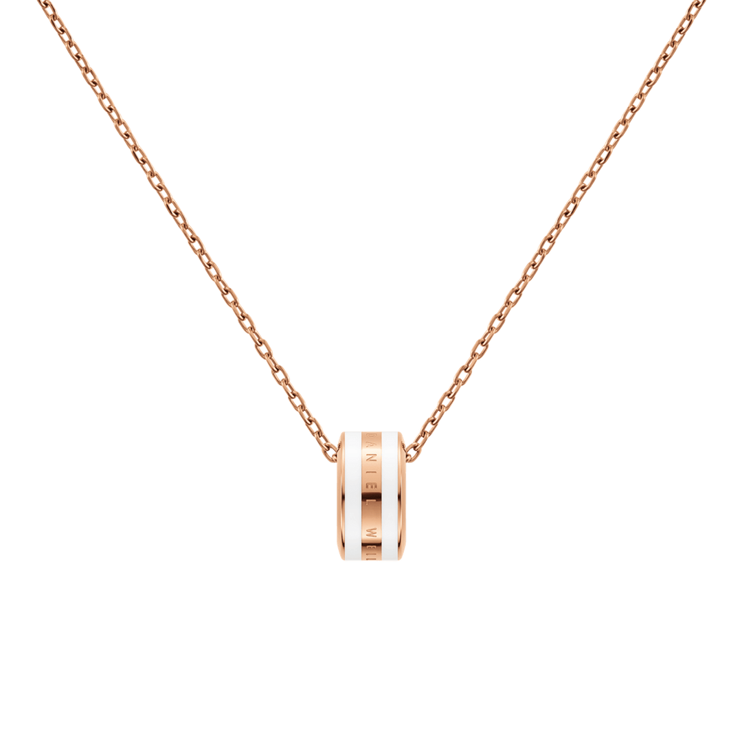 Emalie Necklace Rose Gold Satin White