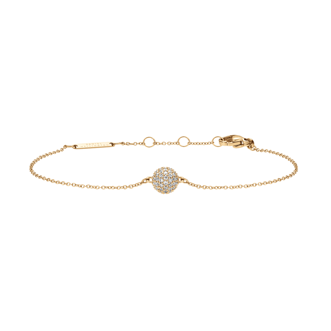 Pavé Crystal Pendant Bracelet Gold