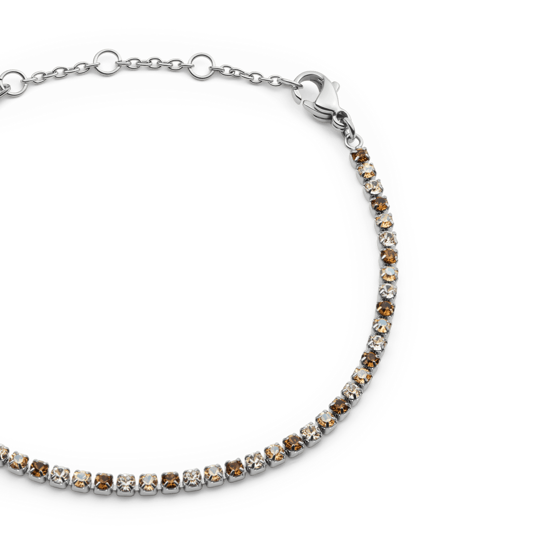 Classic Tennis Bracelet Honey Combo Silver