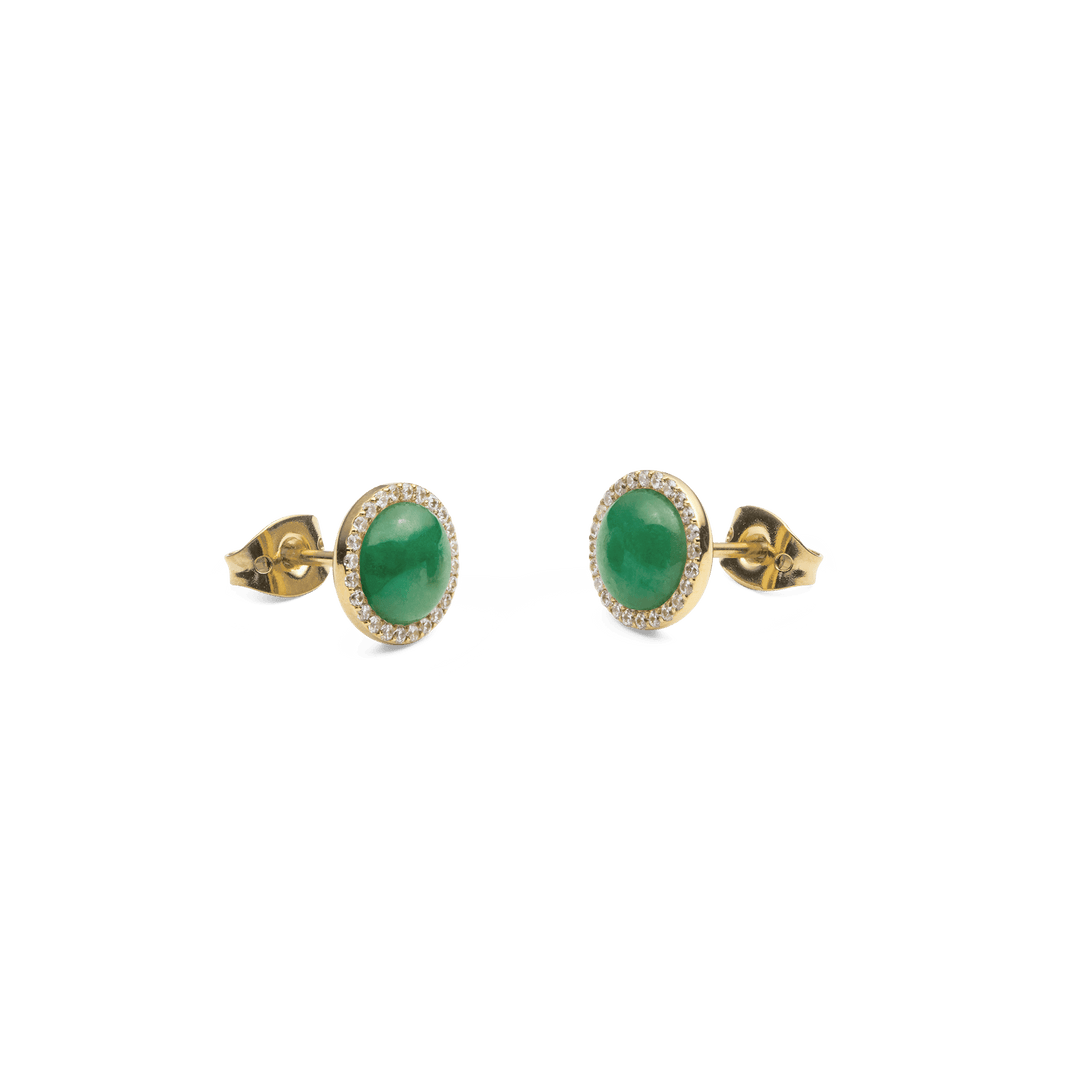 Audrey Earrings Jade Gold