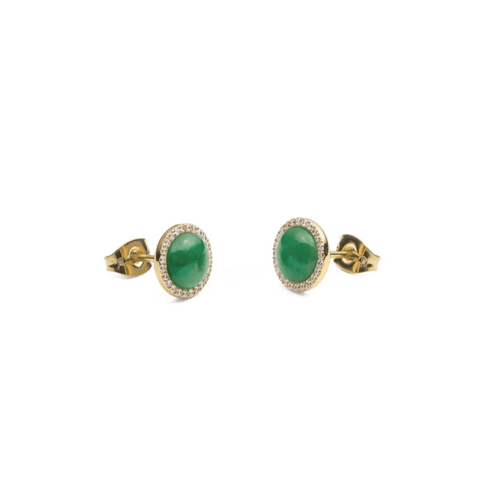 Audrey Earrings Jade Gold