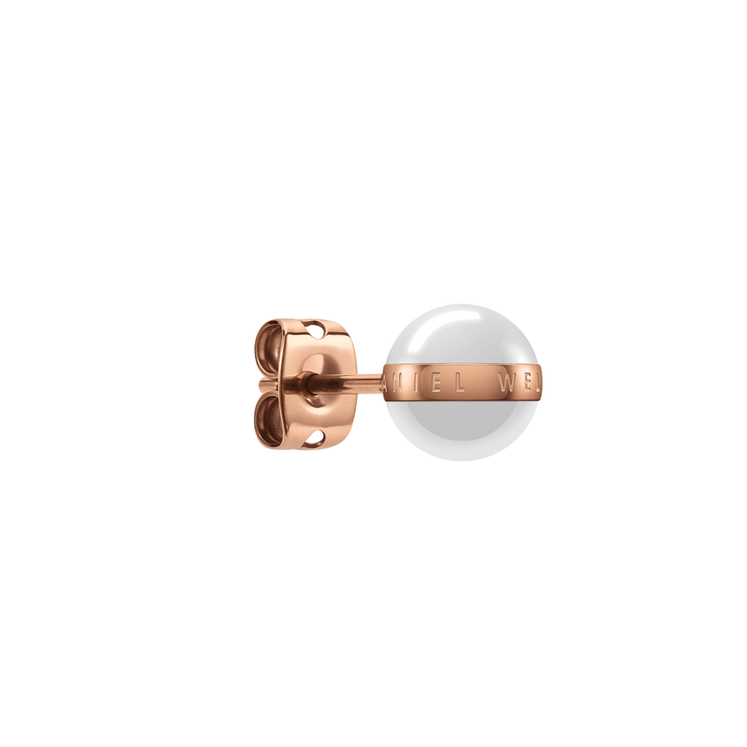 Aspiration Earrings Rose Gold Satin White