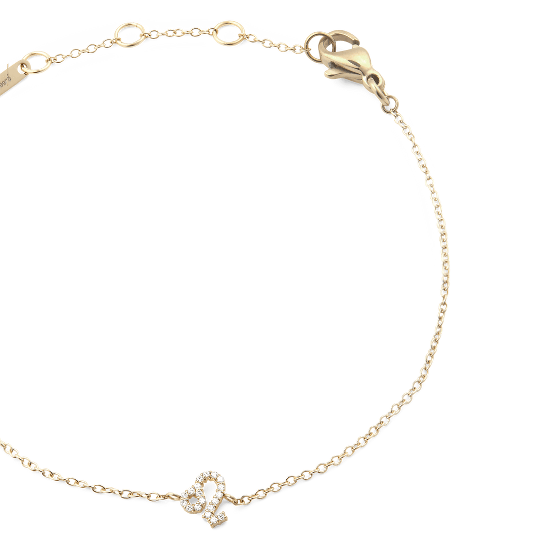 Crystal Zodiac Chain Bracelet Gold