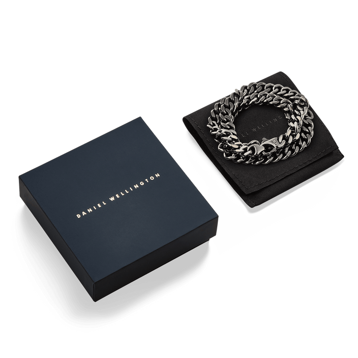 Ellipse Cuban Chain Necklace Graphite