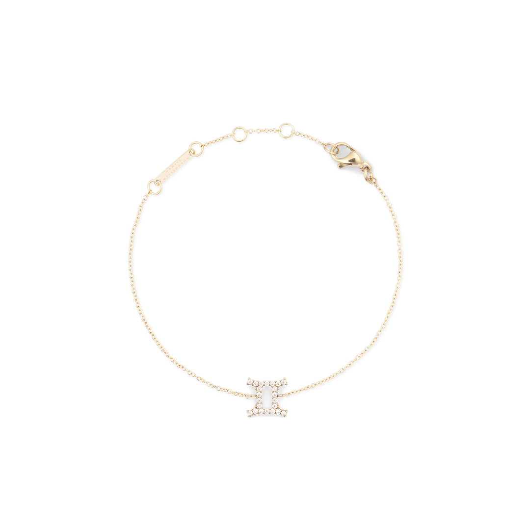 Crystal Zodiac Chain Bracelet Gold