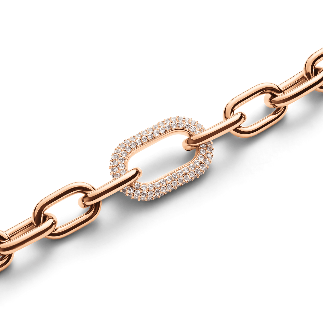 Crystal Link Bracelet Rose Gold