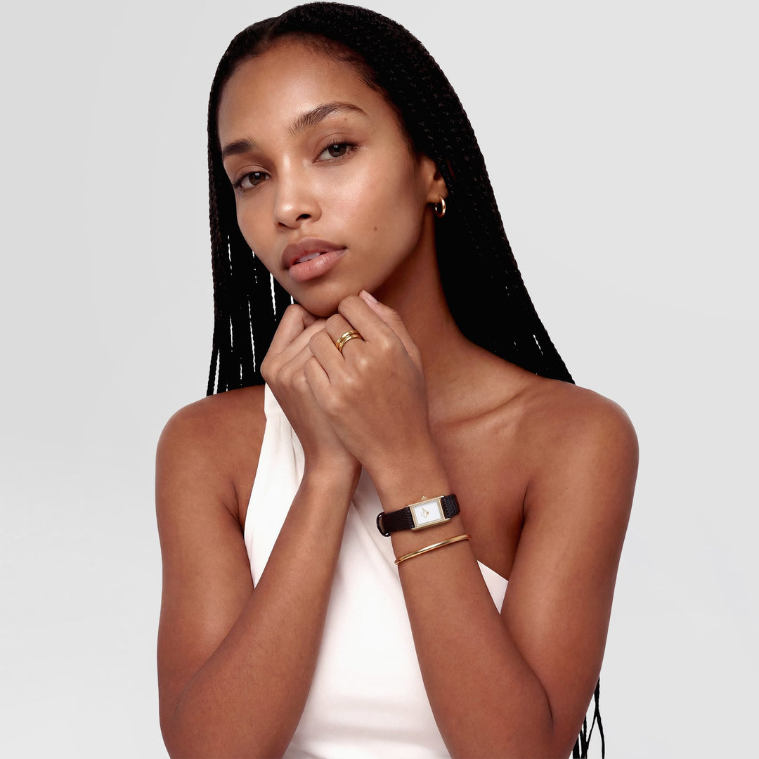 Bound Mini Dark Brown Lizard Gold