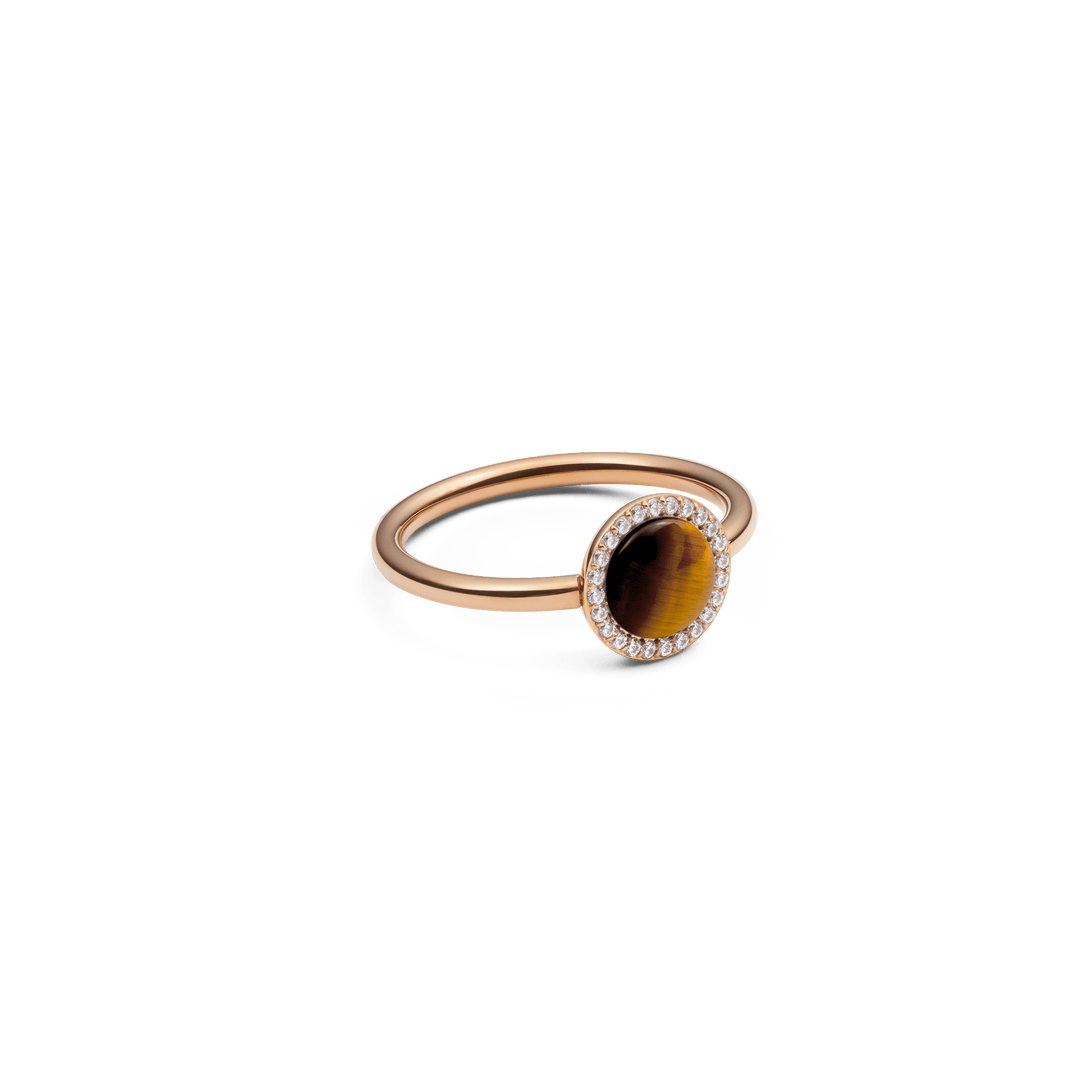 Audrey Ring Tiger Eye Rose Gold