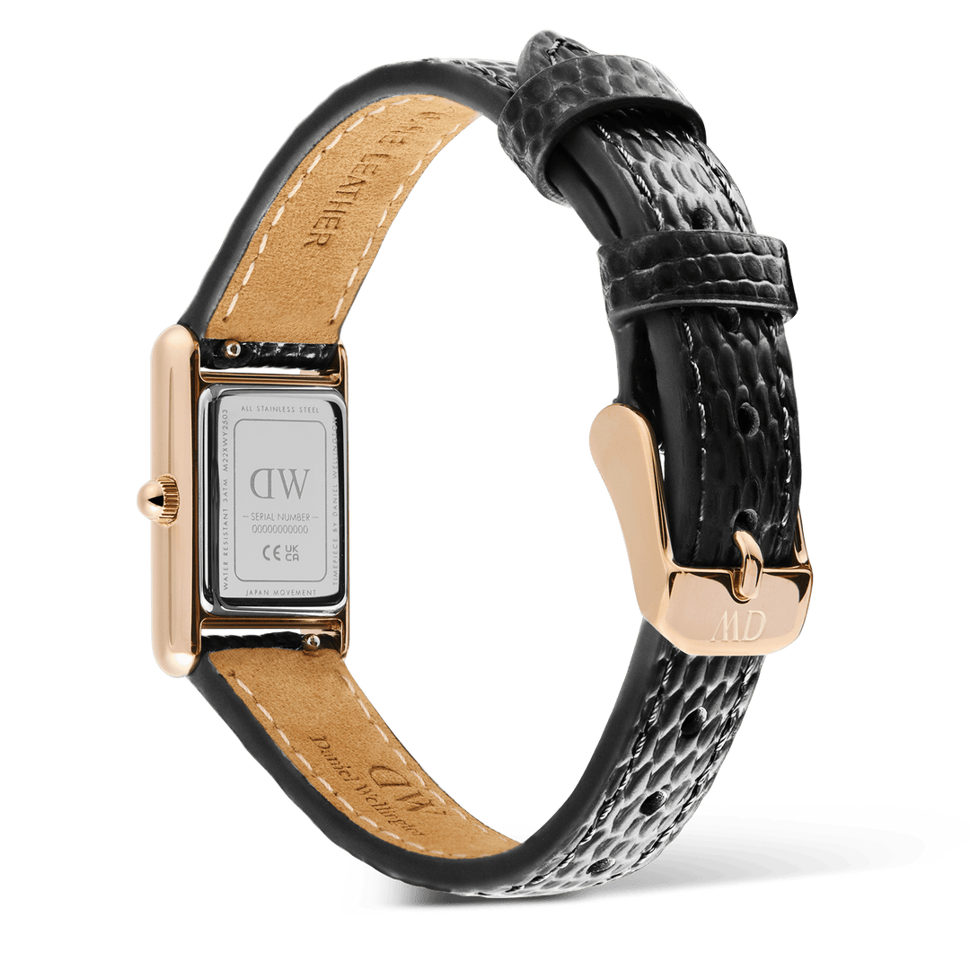 Bound Mini Black Lizard Rose Gold