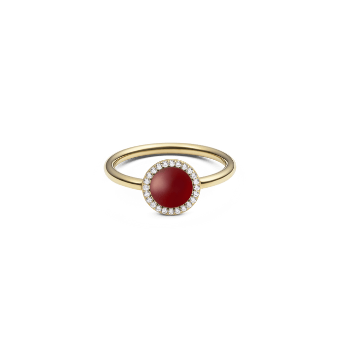 Audrey Ring  Red Agathe Gold