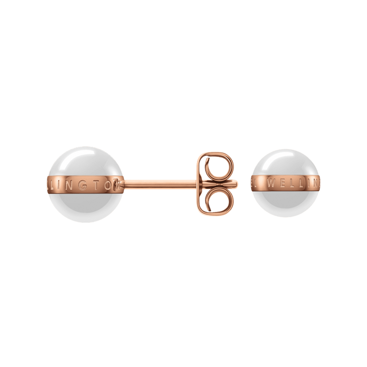 Aspiration Earrings Rose Gold Satin White