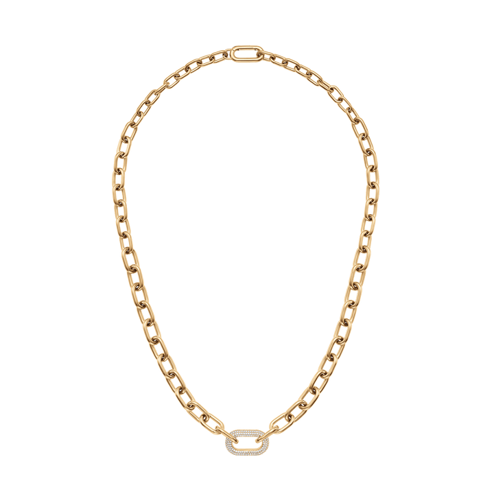 Crystal Link Necklace Gold