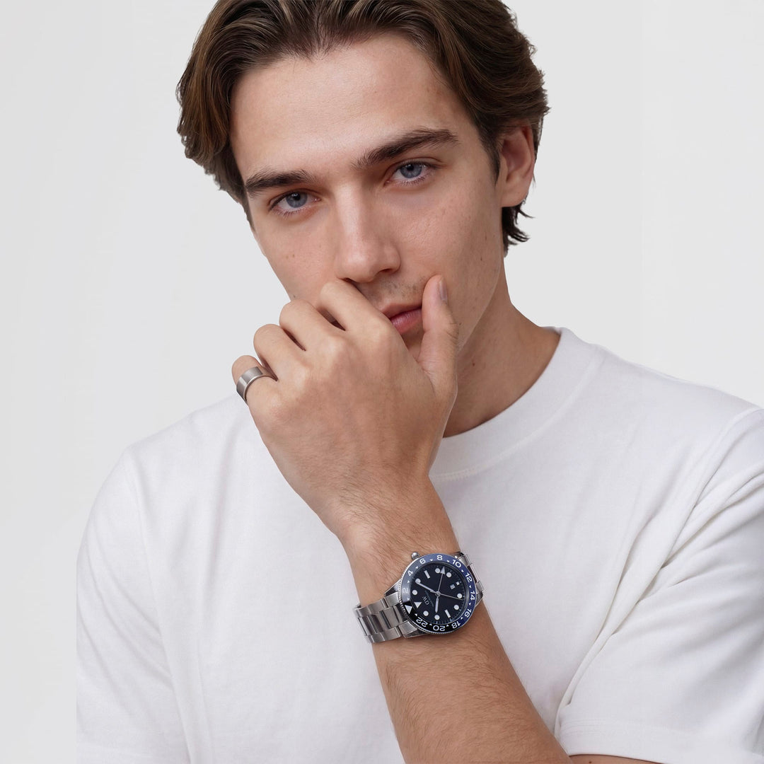 Line Ring Brushed Silver 8mm