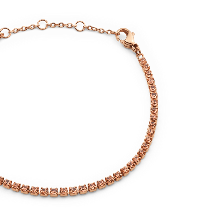 Classic Tennis Bracelet Apricot Rose Gold