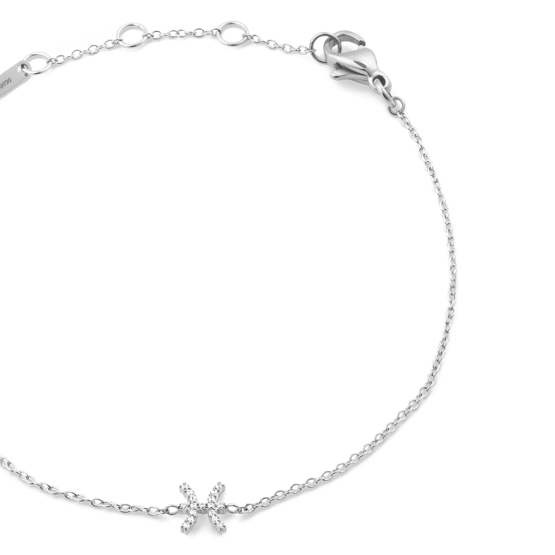 Crystal Zodiac Chain Bracelet Silver