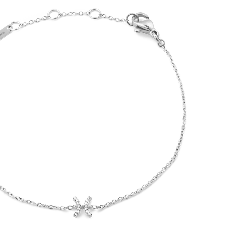 Crystal Zodiac Chain Bracelet Silver