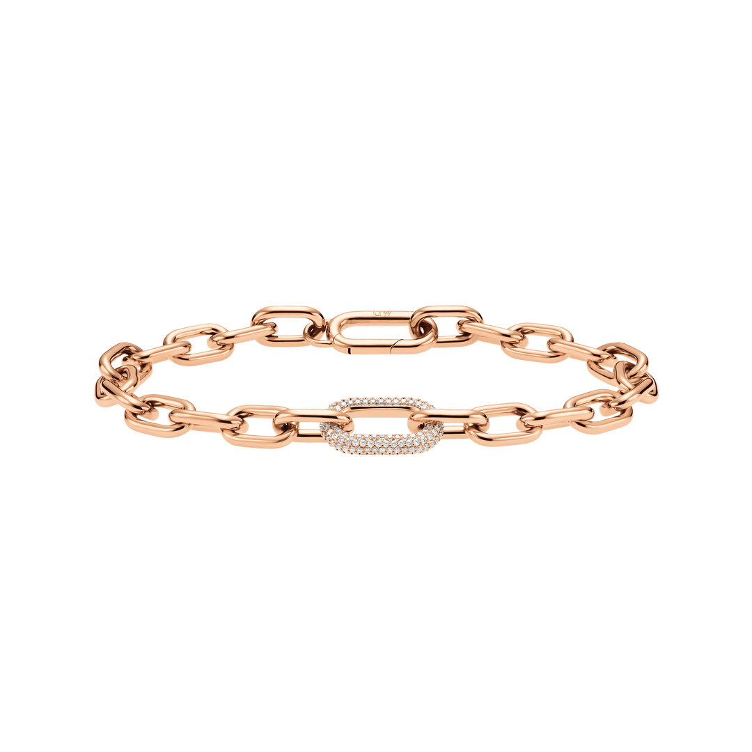 Crystal Link Bracelet Rose Gold