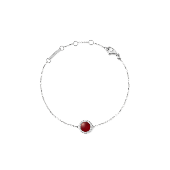 Audrey Bracelet  Red Agathe Silver