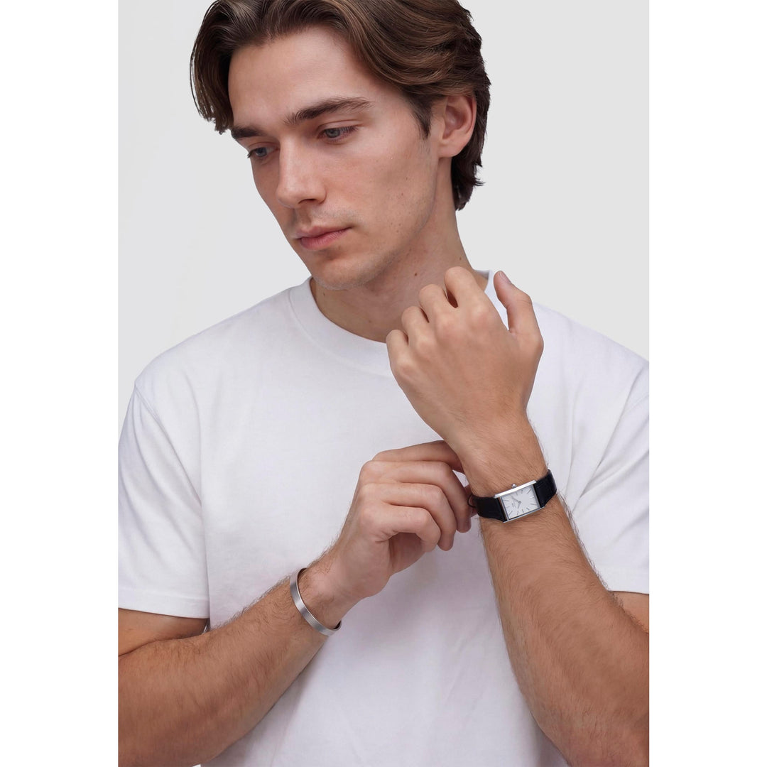 Bound Black Crocodile Guilloché Silver