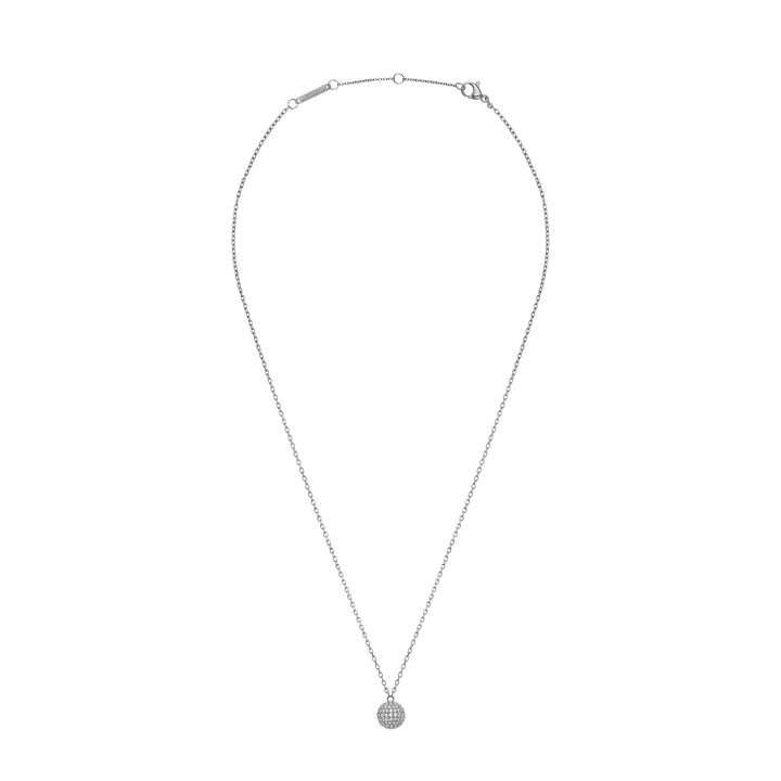 Pavé Crystal Pendant Necklace Silver