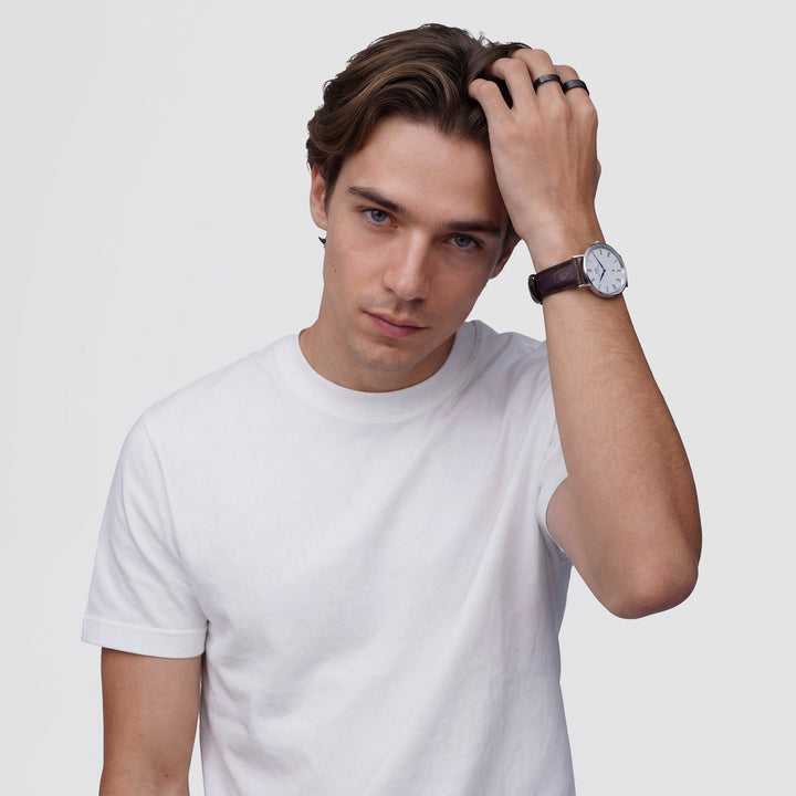 Line Ring Brushed Graphite 8mm