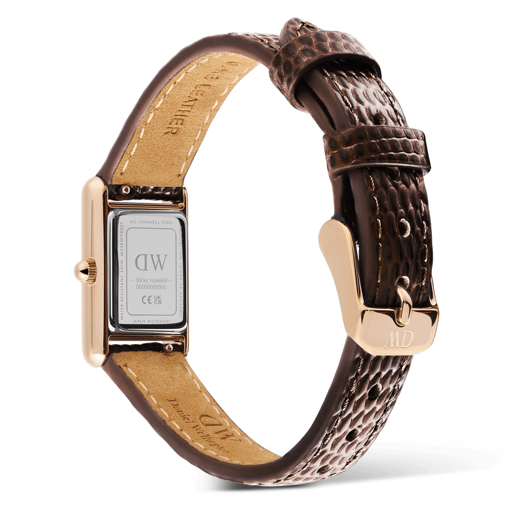 Bound Mini Dark Brown Lizard Rose Gold