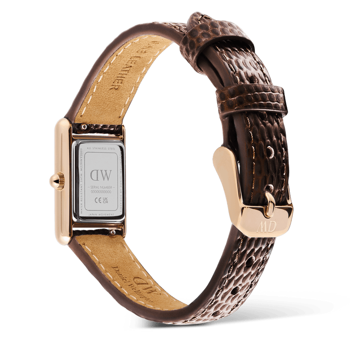 Bound Mini Dark Brown Lizard Rose Gold