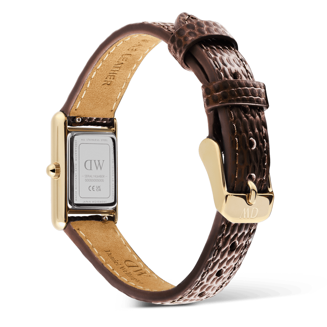 Bound Mini Dark Brown Lizard Gold