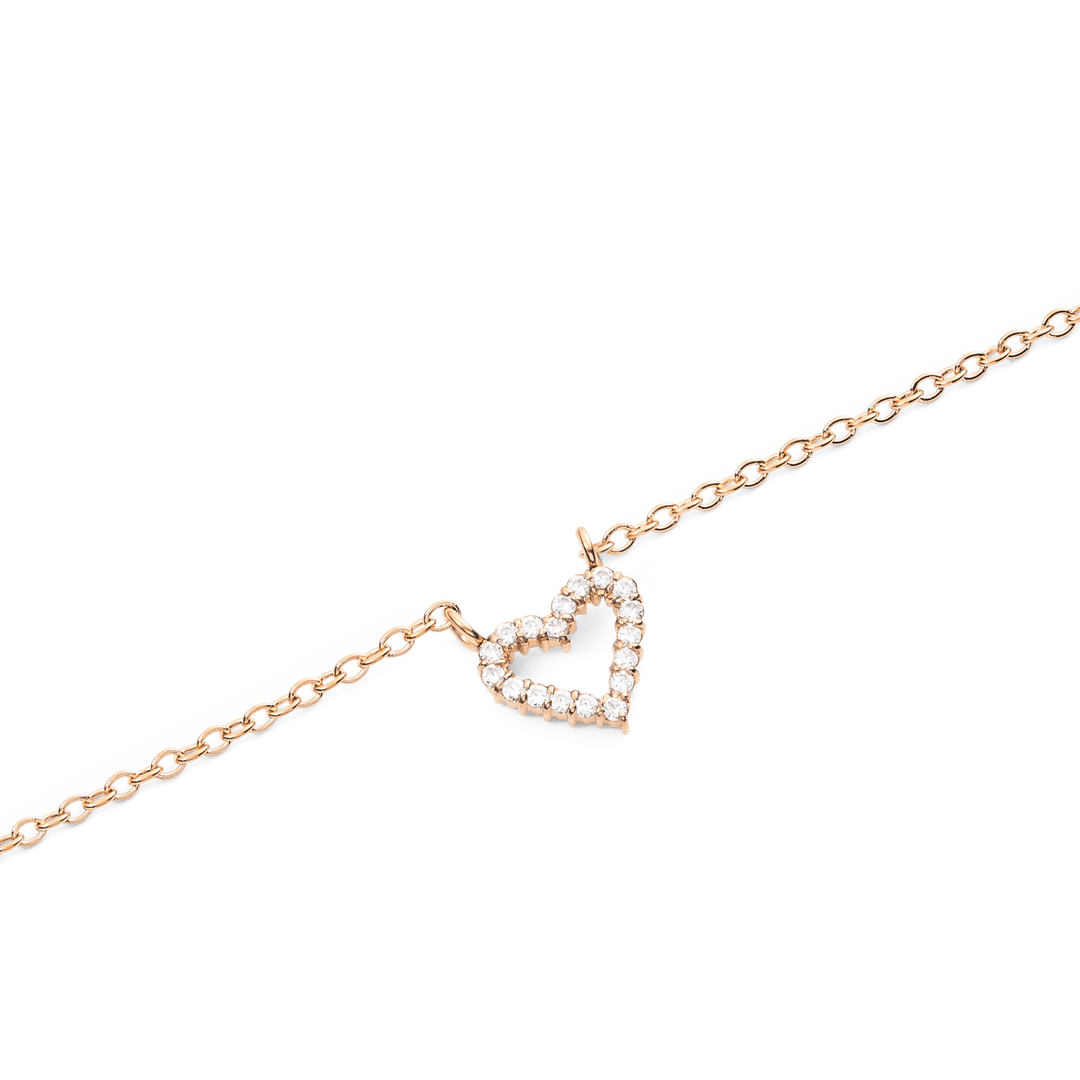 Mirelle Heart Necklace Rose Gold