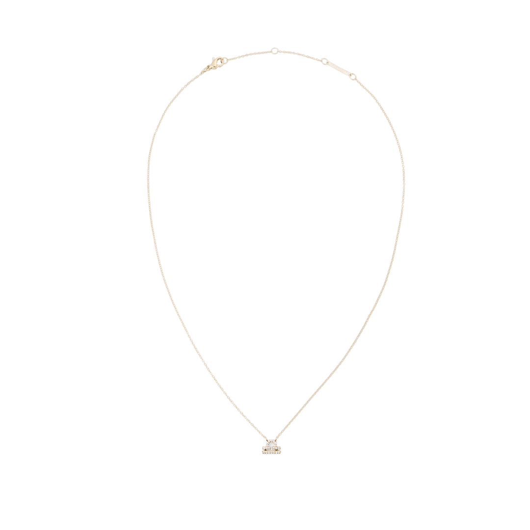 Crystal Zodiac Chain Necklace Gold