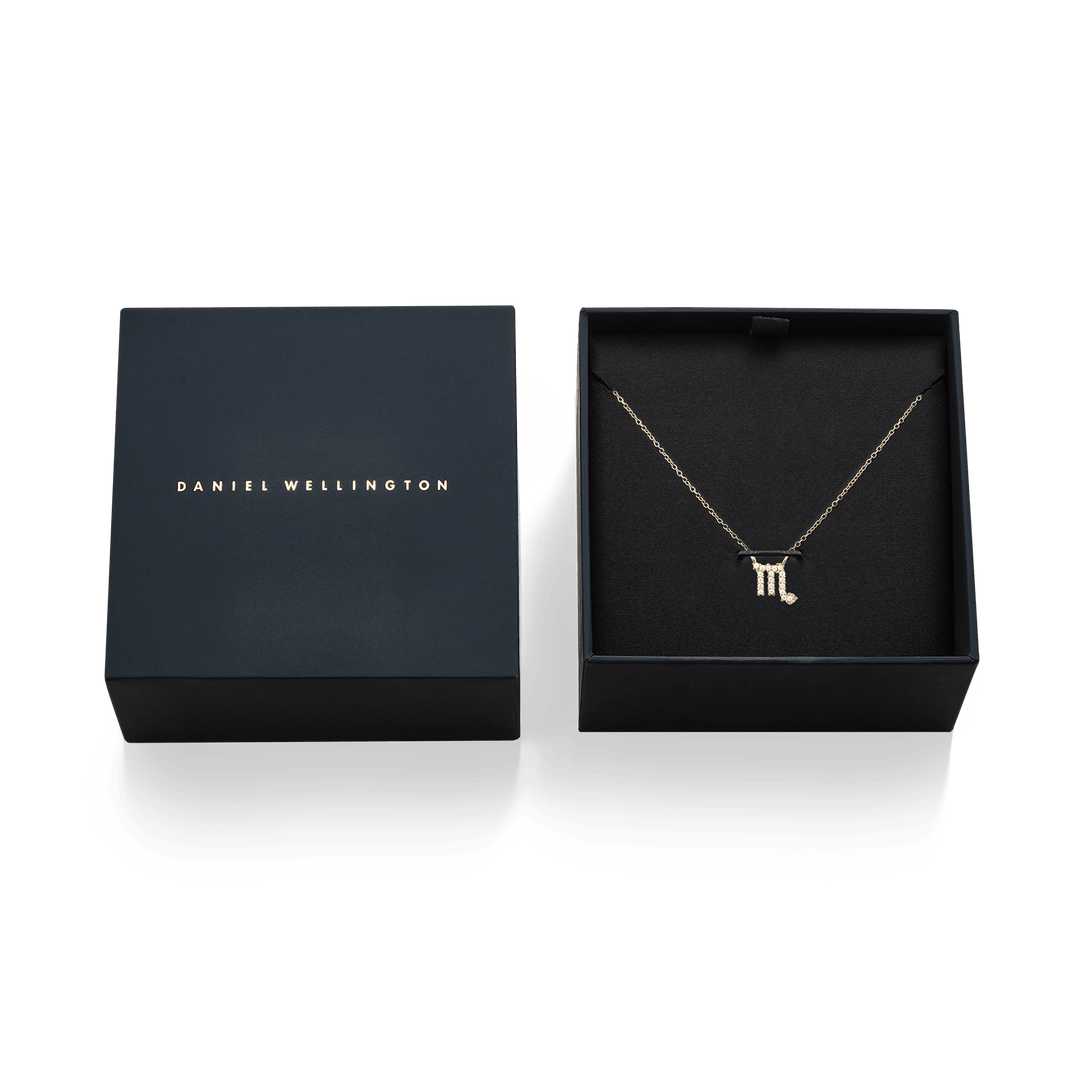 Crystal Zodiac Chain Necklace Gold