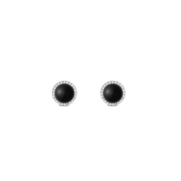 Audrey Earrings Black Agathe Silver