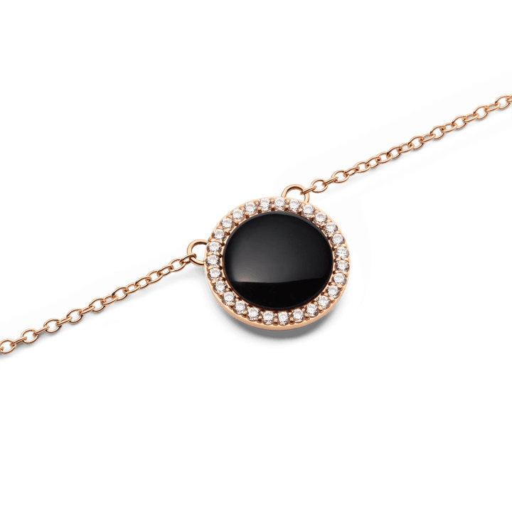 Audrey Necklace Black Agathe Rose Gold