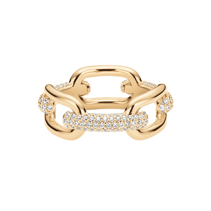 Crystal Link Ring Gold
