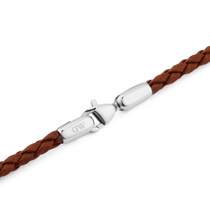Daniel Braided Leather Bracelet St Mawes 2.8 Silver