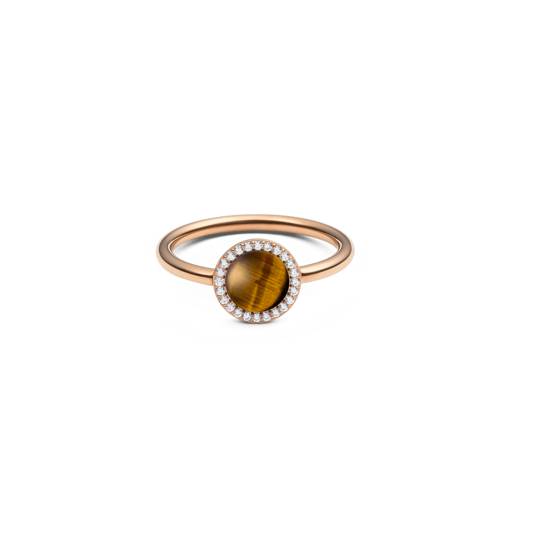 Audrey Ring Tiger Eye Rose Gold