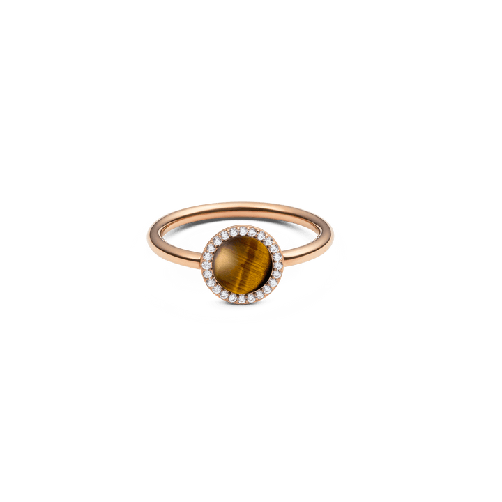 Audrey Ring Tiger Eye Rose Gold