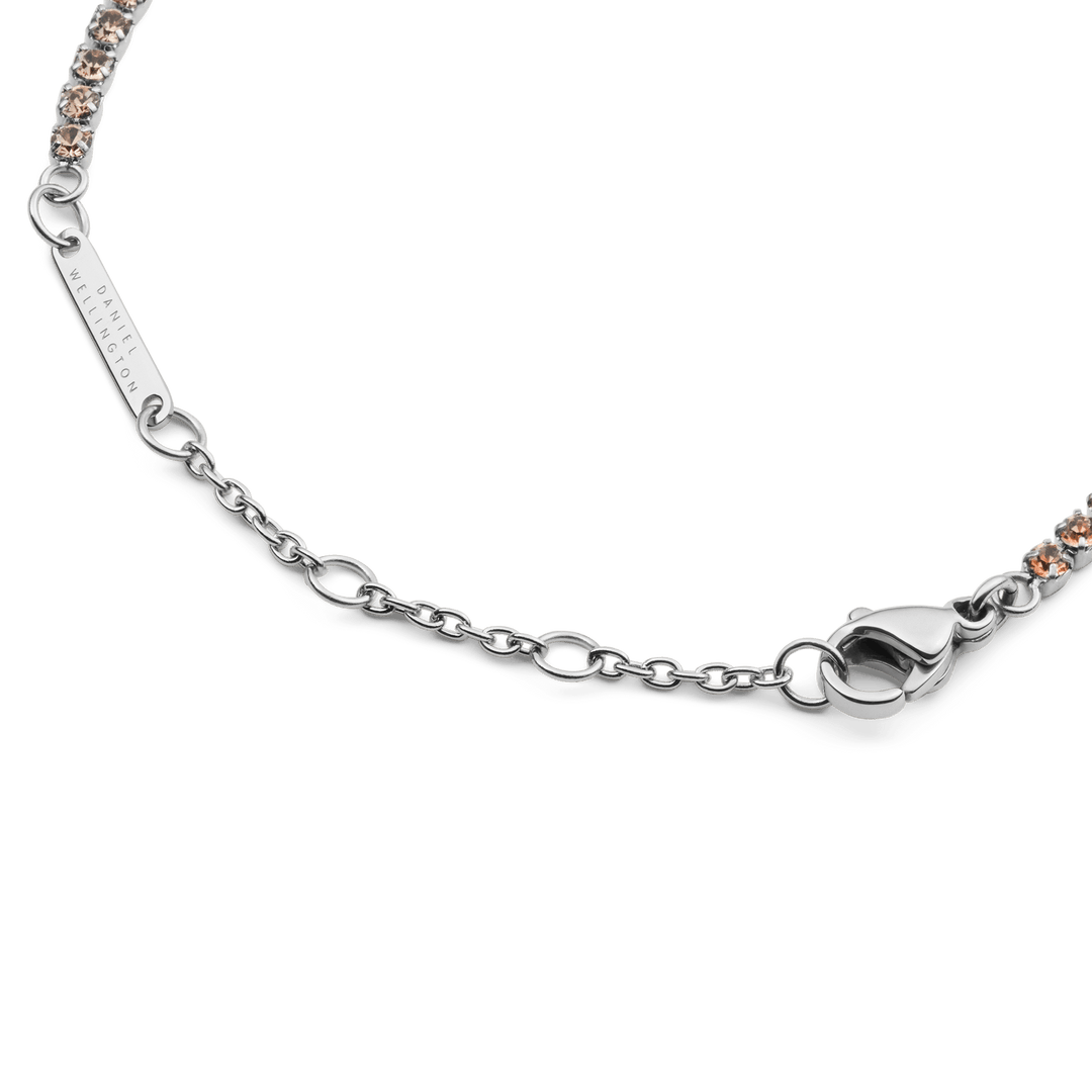 Classic Tennis Bracelet Apricot Silver