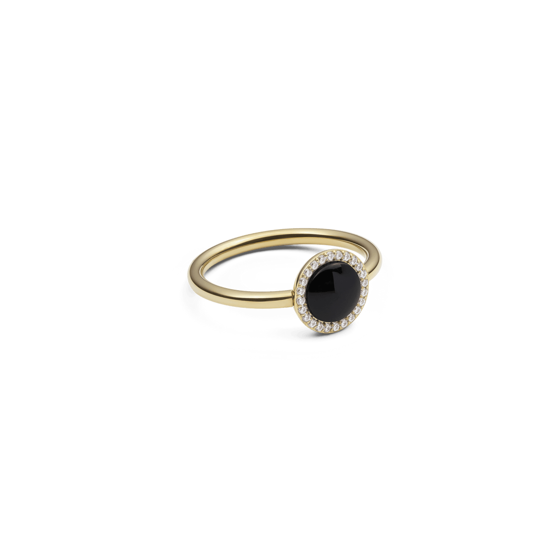Audrey Ring Black Agathe Gold