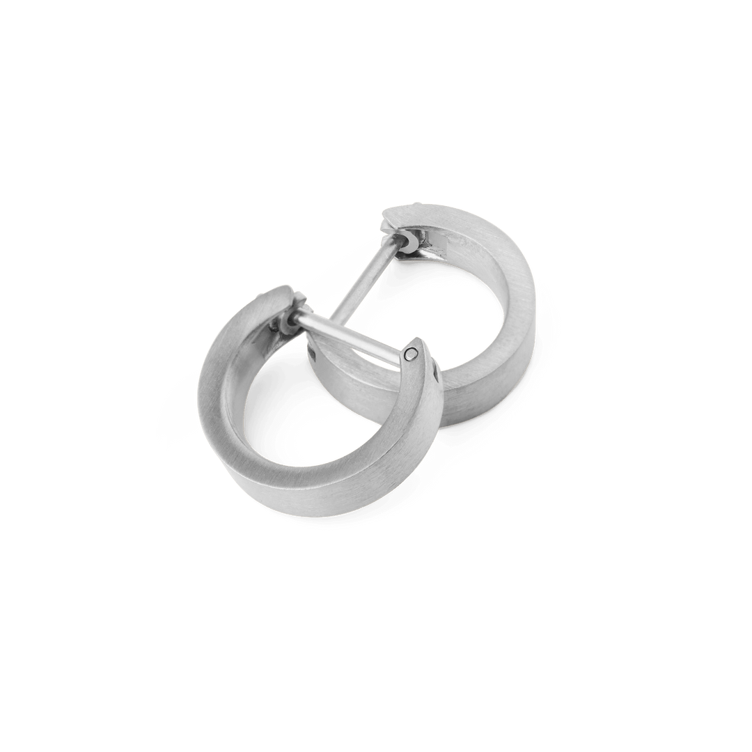 Line Earring Brushed Silver 3.5mm