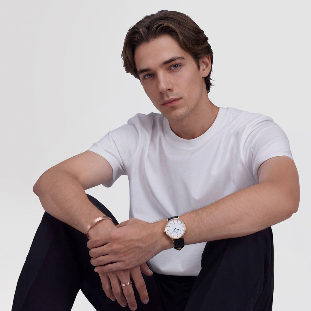 Line Cuff Brushed Rose Gold