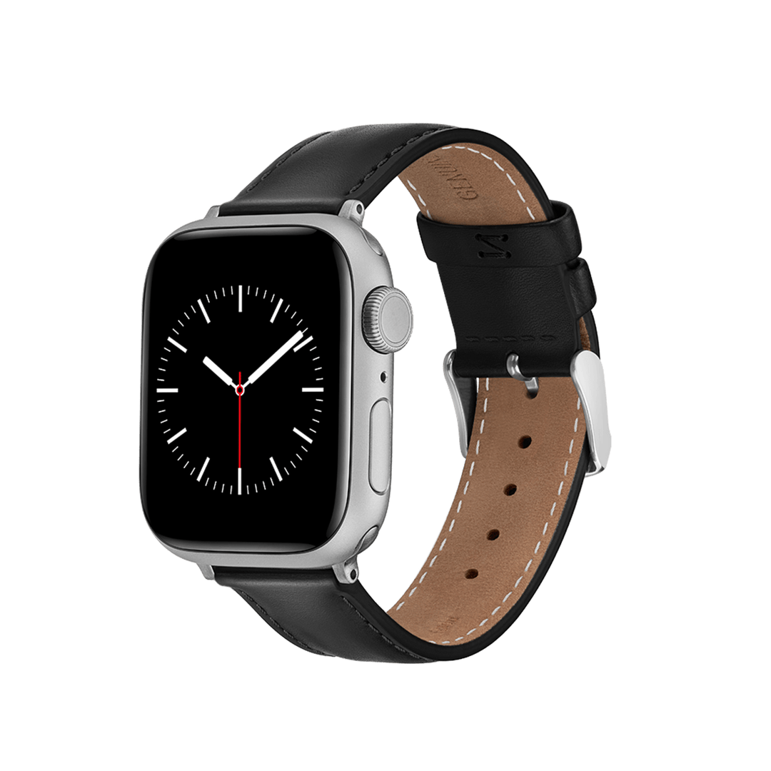 Smartwatch Strap Leather Silver