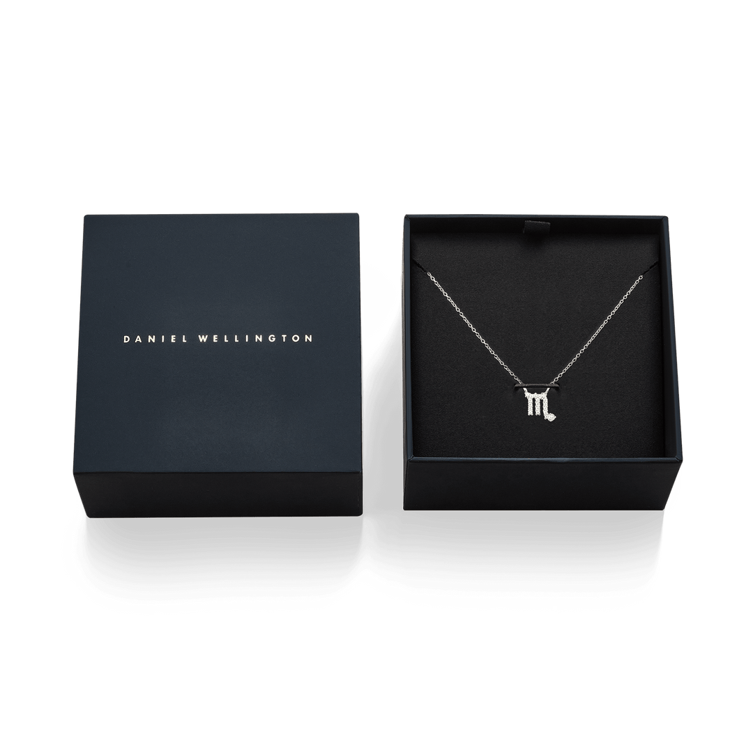 Crystal Zodiac Chain Necklace Silver