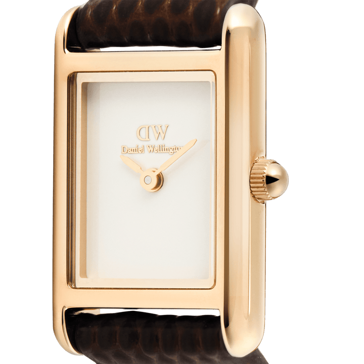 Bound Mini Dark Brown Lizard Rose Gold