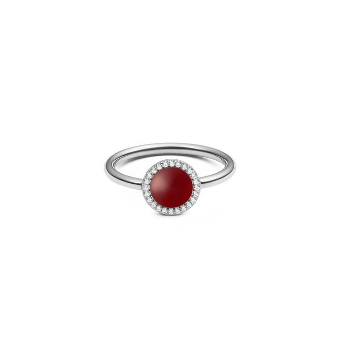 Audrey Ring  Red Agathe Silver